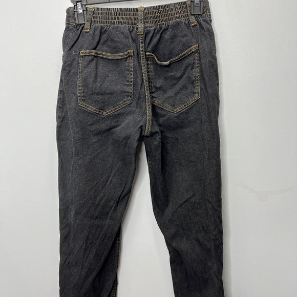 Blair black wash 90s style straight leg jeans w elastic back - Picture 2 of 6